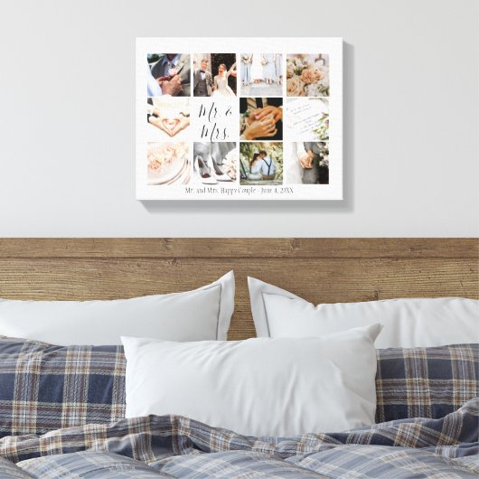 Fotocollage Passen getrouwd Creëer Uw eigen modern Canvas Afdruk (Insitu (Slaapkamer))