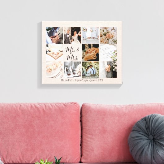 Fotocollage Passen getrouwd Creëer Uw eigen modern Canvas Afdruk (Insitu (Woonkamer))
