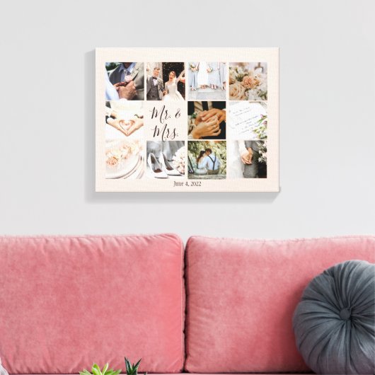 Fotocollage Passen getrouwd Creëer Uw eigen modern Canvas Afdruk (Insitu (Woonkamer))