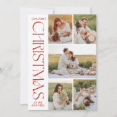 Fotocollage Passen getrouwd Eerste Kerstboog Feestdagenkaart (Voorkant)