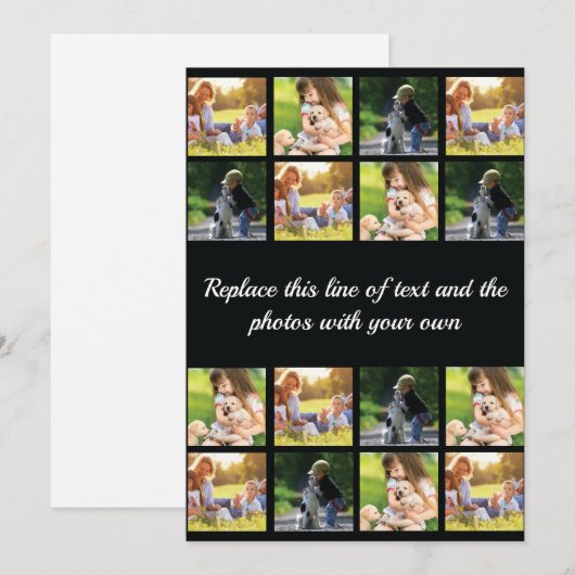 Fotocollage personaliseren en tekst bedanken u kaa bedankkaart (Voorkant / Achterkant)