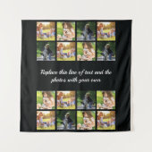 Fotocollage personaliseren en teksttapestry wandkleed (Voorkant)