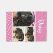  Fotocollage Pet Dog Naam Fleece Deken (Voorkant (Horizontaal))