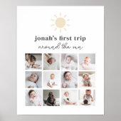 Fotocollage Poster - 1e reis rond de zon (Voorkant)