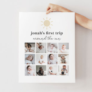 Fotocollage Poster - 1e reis rond de zon