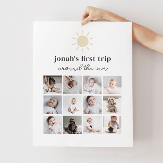 Fotocollage Poster - 1e reis rond de zon