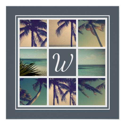 Fotocollage poster afdrukken met aangepast monogra (Voorkant)