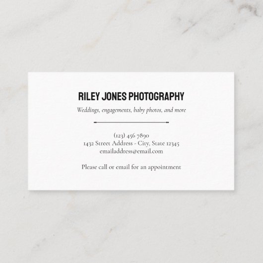 Fotocollage QR Code Professionele Fotograaf Visitekaartje (Achterkant)