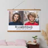 Fotocollage raster - tekst op de bodem - wit hangend wandkleed (Slaapkamer)