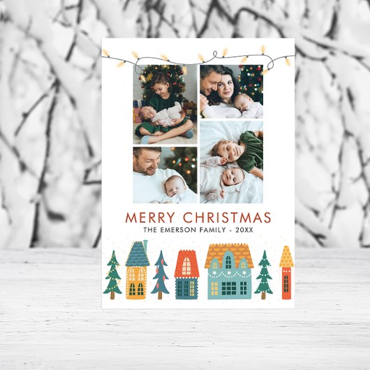 Fotocollage Retro Kerstkaarten Feestdagenkaart