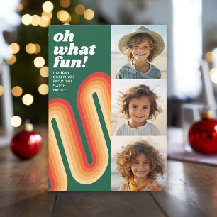 Fotocollage - Retro Stripes Curve - Oh wat leuk Feestdagenkaart