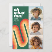 Fotocollage - Retro Stripes Curve - Oh wat leuk Feestdagenkaart (Voorkant)