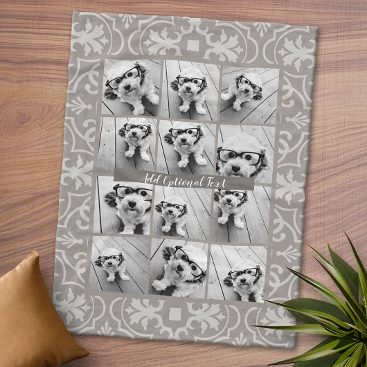 Fotocollage - Robuust - Roestvrij beige patroon Fleece Deken