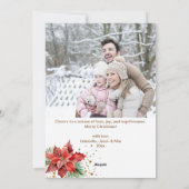 Fotocollage rood goud poinsettia Kerstmis Feestdagenkaart (Achterkant)