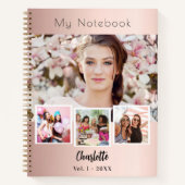 Fotocollage roos goud notitieboek (Voorkant)