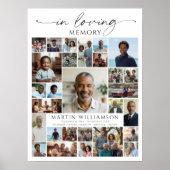 Fotocollage rouwdienst viering van het leven welko poster (Voorkant)