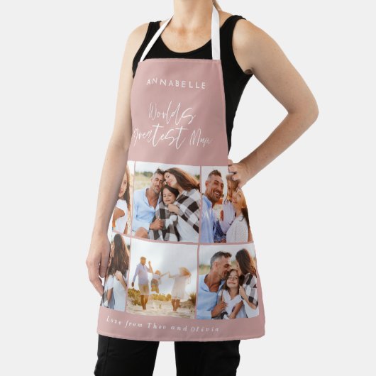 Fotocollage roze girly modern mum moederdag schort (Insitu)