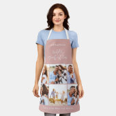 Fotocollage roze girly modern mum moederdag schort (Gedragen)