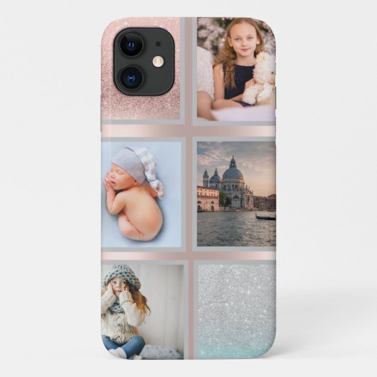 Fotocollage Roze Goud Case-Mate iPhone Case (Achterkant)