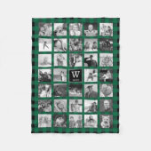Fotocollage Rustic Green Black Buffalo Plaid Fleece Deken (Voorkant)