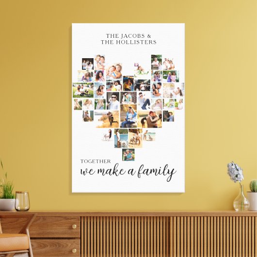 Fotocollage samen 36 Hartvormig Canvas Afdruk (Insitu (Woonkamer))