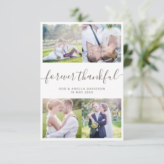 Fotocollage script bruiloft bedankkaart (Staand voorkant)
