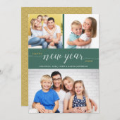 Fotocollage Script Gelukkig Nieuwjaar Feestdagenkaart (Voorkant / Achterkant)
