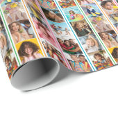 Fotocollage Simple Stripes Verjaardag Cadeaupapier (Rol Hoek)