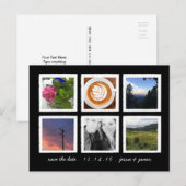  fotocollage slaat de datum op aankondigingskaart (Voorkant / Achterkant)