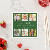 Fotocollage smaragdgroene verjaardagsfeestje servet (Insitu)