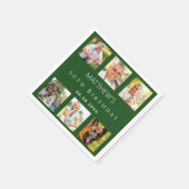 Fotocollage smaragdgroene verjaardagsfeestje servet (Hoek)