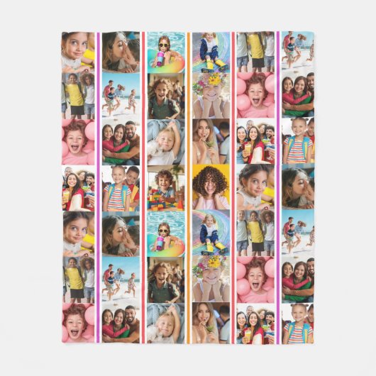 Fotocollage Stripe Fleece Deken (Voorkant)