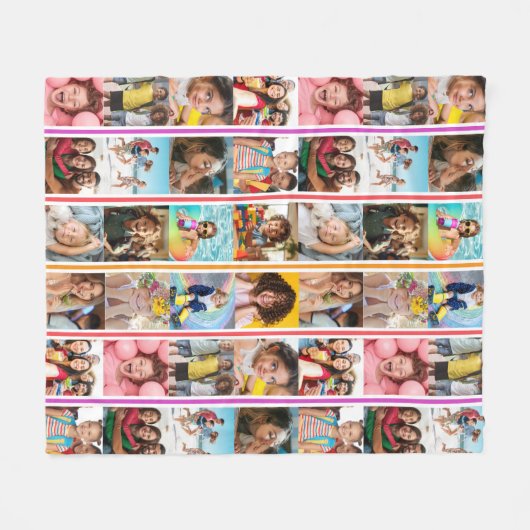 Fotocollage Stripe Fleece Deken (Voorkant (Horizontaal))