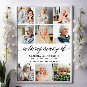 Fotocollage ter liefdevolle herinnering poster