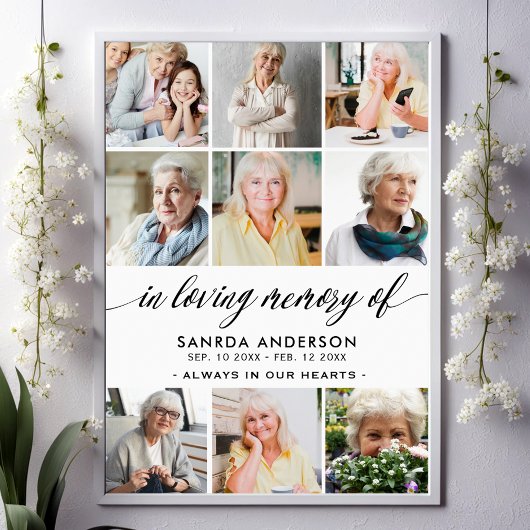 Fotocollage ter nagedachtenis poster