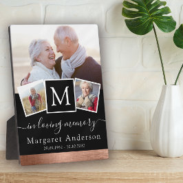 Fotocollage 'Ter nagedachtenis' rouwkaart rouwfoto Fotoplaat