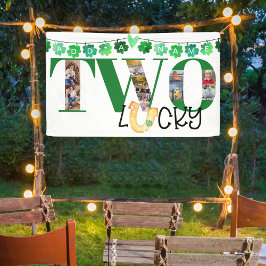 Fotocollage Twee Lucky Custom 2e Verjaardagsfeest Spandoek