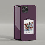 fotocollage typografie modern paars Case-Mate iPhone case<br><div class="desc">Trendy  retro fototypografie modern,  eenvoudig stijlvol design van telefoondoosjes. De Paarse Achtergrondkleur kan worden veranderd.</div>