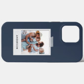  fotocollage typografie moderne marineblauw Case-Mate iPhone case (Achterkant (horizontaal))