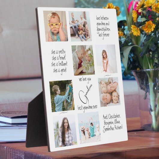 Fotocollage typografie Wij houden van je oma Fotoplaat