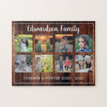 Fotocollage uit de bijtende familie, 8 foto's legpuzzel<br><div class="desc">Gezinsfotocollage van 8 foto's monogegrammeerde puzzel. U kunt het personaliseren en uw mooiste foto's en naam en tekst toevoegen. Geweldig plezier!</div>