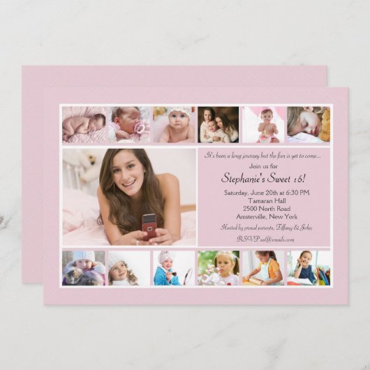 Fotocollage Uitnodiging (Voorkant / Achterkant)