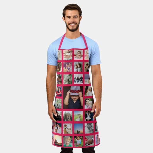 Fotocollage Uniek gepersonaliseerd Schort (Gedragen)