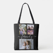 Fotocollage Unieke gepersonaliseerde 4 fotofamilie Tote Bag (Achterkant)