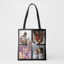 Fotocollage Unieke gepersonaliseerde 5 foto hart Tote Bag