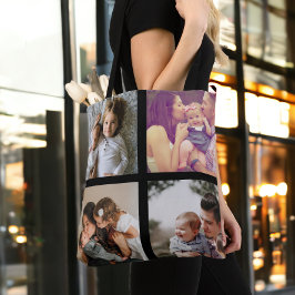 Fotocollage Unieke gepersonaliseerde 8 foto's Tote Bag