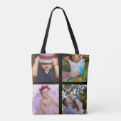 Fotocollage Unieke gepersonaliseerde 8 foto's Tote Bag (Achterkant)