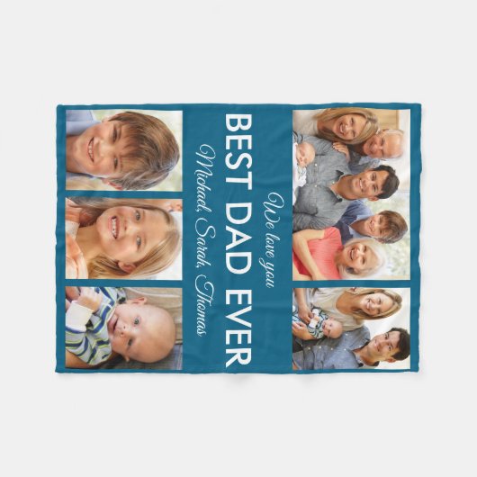 Fotocollage Vaderdag Beste vader ooit Fleece Deken (Voorkant (Horizontaal))