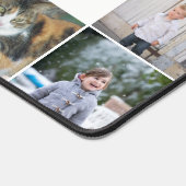 Fotocollage van 14 foto's en zwart monogram bureaumat (Hoek)