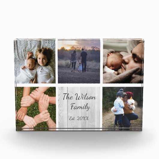 Fotocollage van aangepaste familie personaliseert  fotoblokken (Voorkant)